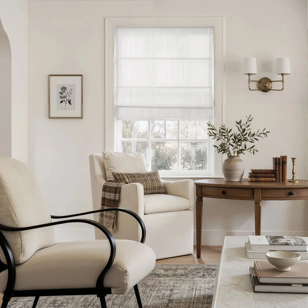 Custom Linen Roman Shade Cordless- -TWOPAGES