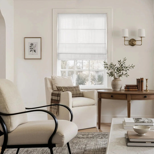 Custom Linen Roman Shade Cordless- -TWOPAGES