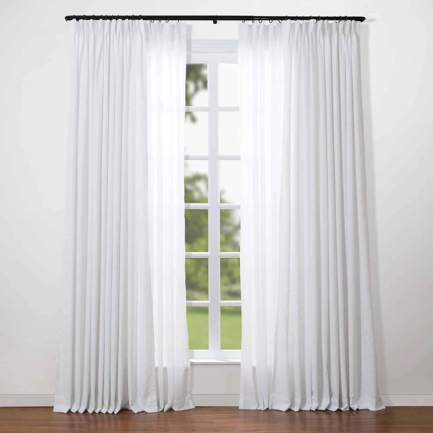 Jaylon Adjustable Double Curtain Rod with Rings TWOPAGES