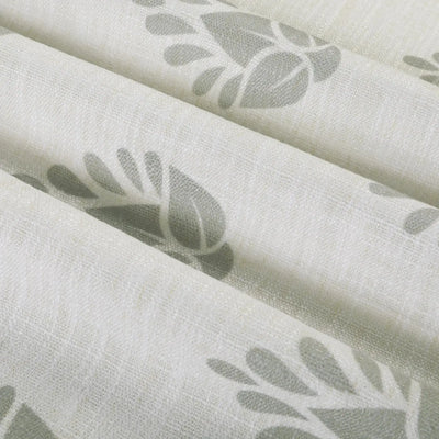 Stefana Silber Print Linen Blend Curtain Drapery Pleated -TWOPAGES