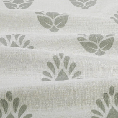 Stefana Silber Print Linen Blend Curtain Drapery Pleated -TWOPAGES