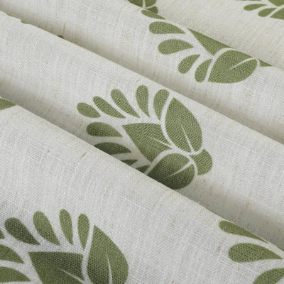 Stefana Silber Print Linen Blend Curtain Drapery Pleated -TWOPAGES