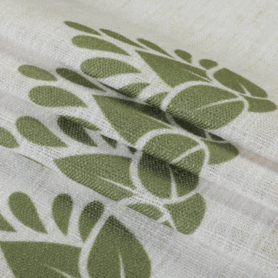 Stefana Silber Print Linen Blend Curtain Drapery Pleated -TWOPAGES