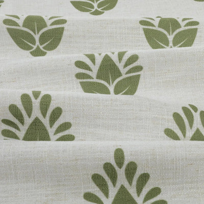 Stefana Silber Print Linen Blend Curtain Drapery Pleated -TWOPAGES