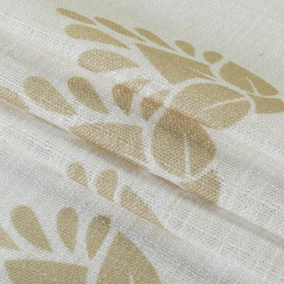 Stefana Silber Print Linen Blend Curtain Drapery Pleated -TWOPAGES