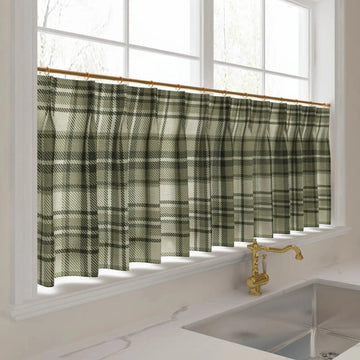 Sara Le Print Linen Pleated Cafe Curtains -TWOPAGES