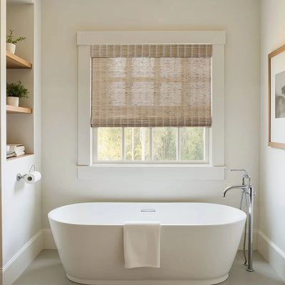 Natural Jute Bamboo Woven Shade - Natural -TWOPAGES CURTAINS