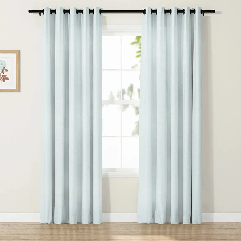 Jawara Luxury Linen Cotton Curtain Grommet- Light Blue J401-23-TWOPAGES