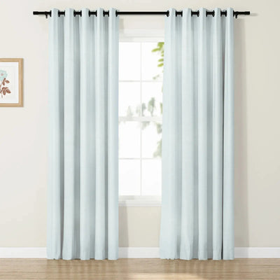 Jawara Luxury Linen Cotton Curtain Grommet- Light Blue J401-23-TWOPAGES