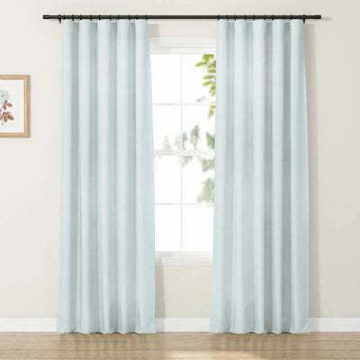 Jawara Luxury Linen Cotton Curtain Soft Top- Light Blue J401-23-TWOPAGES
