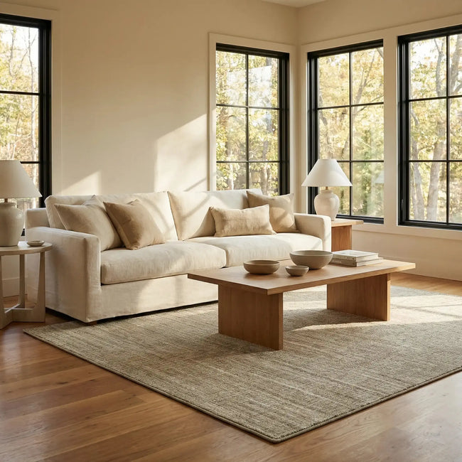 Addison Neutral Textured Wool Rug- -TWOPAGES