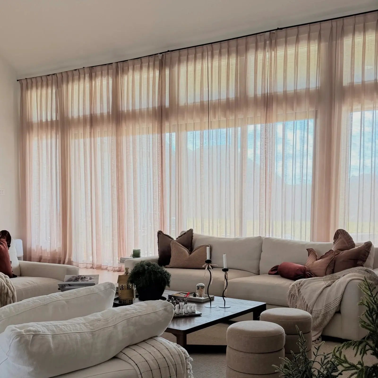 Flynn Airy Lightweight Sheer Curtain Pleated- -TWOPAGES