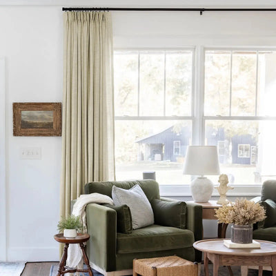 Liz Linen Ready Made Privacy Curtains Pinch Pleat Unlined -TWOPAGES