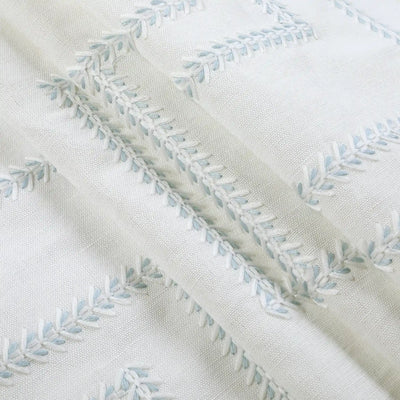 Linnea Geometric Linen Cotton Embroidery Curtain Pleated