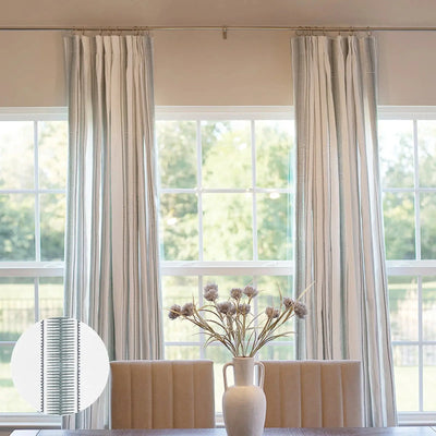 Linnea Linen Cotton Embroidered Curtain Pleated -TWOPAGES