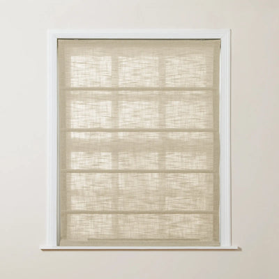 Custom Linen Roman Shade Cordless