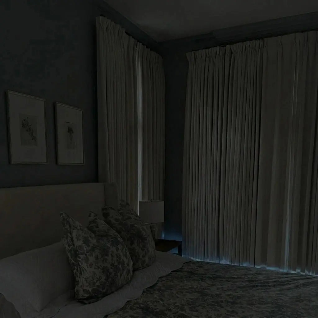 Liz Linen Blackout Curtains Pleated Drapery- -TWOPAGES