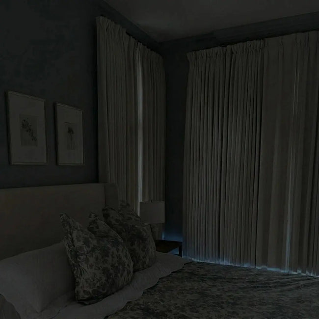 Liz Linen Blackout Curtains Pleated Drapery- -TWOPAGES
