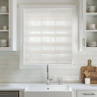 Top Down Bottom Up Soft Fold Sheer Roman Shades Cordless