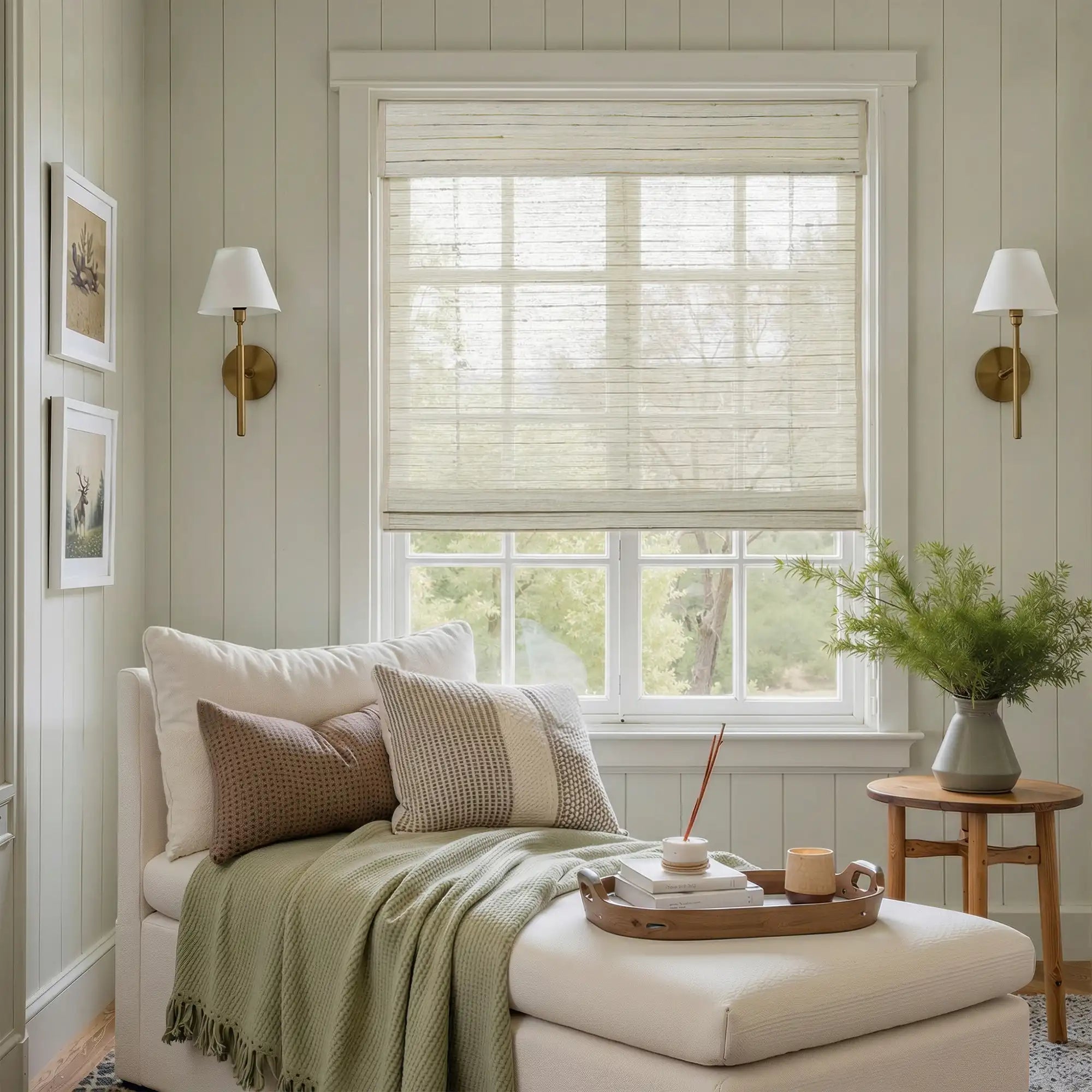 Rae Natural Ramie Jute Woven Wood Shades - Series D- -TWOPAGES CURTAINS