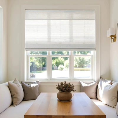 Natural Paper Bamboo Woven Shade - Marble White -TWOPAGES CURTAINS