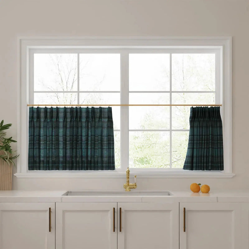 Sara Le Print Linen Pleated Cafe Curtains -TWOPAGES