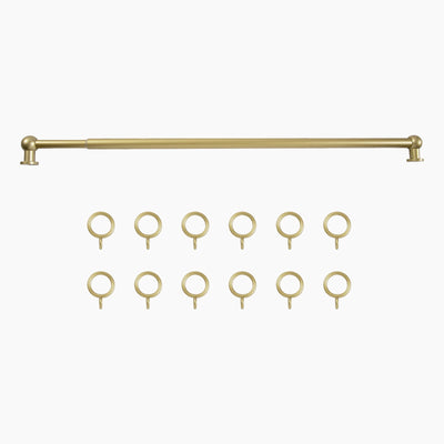 Milo Brass Cafe Curtain Rods with Rings -TWOPAGES