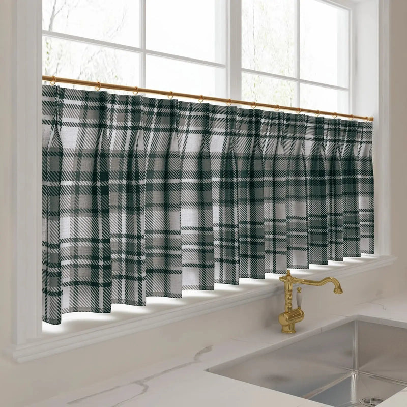 Sara Le Print Linen Pleated Cafe Curtains -TWOPAGES