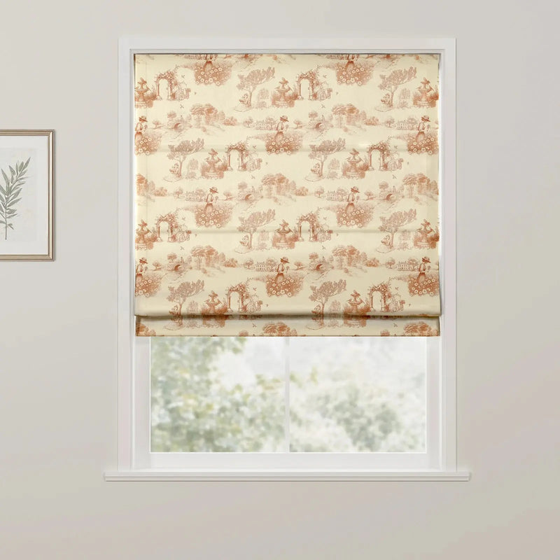 MS. MAVERICK MUSE x TWOPAGES Print Linen Cotton Roman Shade Cordless- -TWOPAGES