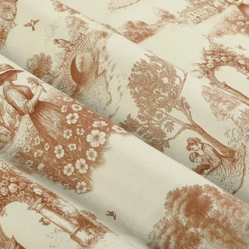 MS. MAVERICK MUSE x TWOPAGES Print Linen Cotton Roman Shade Cordless- -TWOPAGES