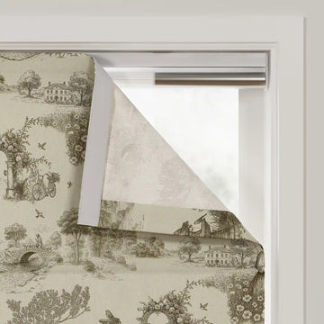 MS. MAVERICK MUSE x TWOPAGES Print Linen Cotton Roman Shade Cordless- -TWOPAGES