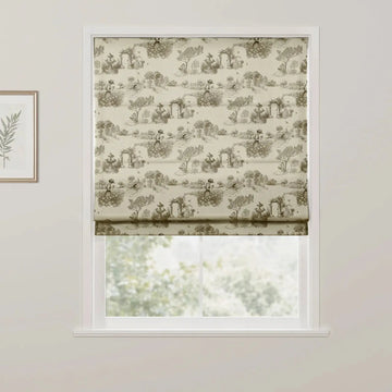 MS. MAVERICK MUSE x TWOPAGES Print Linen Cotton Roman Shade Cordless- -TWOPAGES