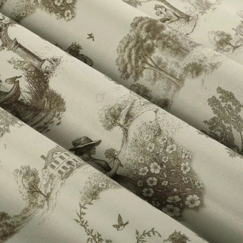 MS. MAVERICK MUSE x TWOPAGES Print Linen Cotton Roman Shade Cordless- -TWOPAGES