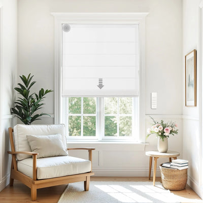 Alvin Motorized Sheer Room Darkening Roller Shade -TWOPAGES