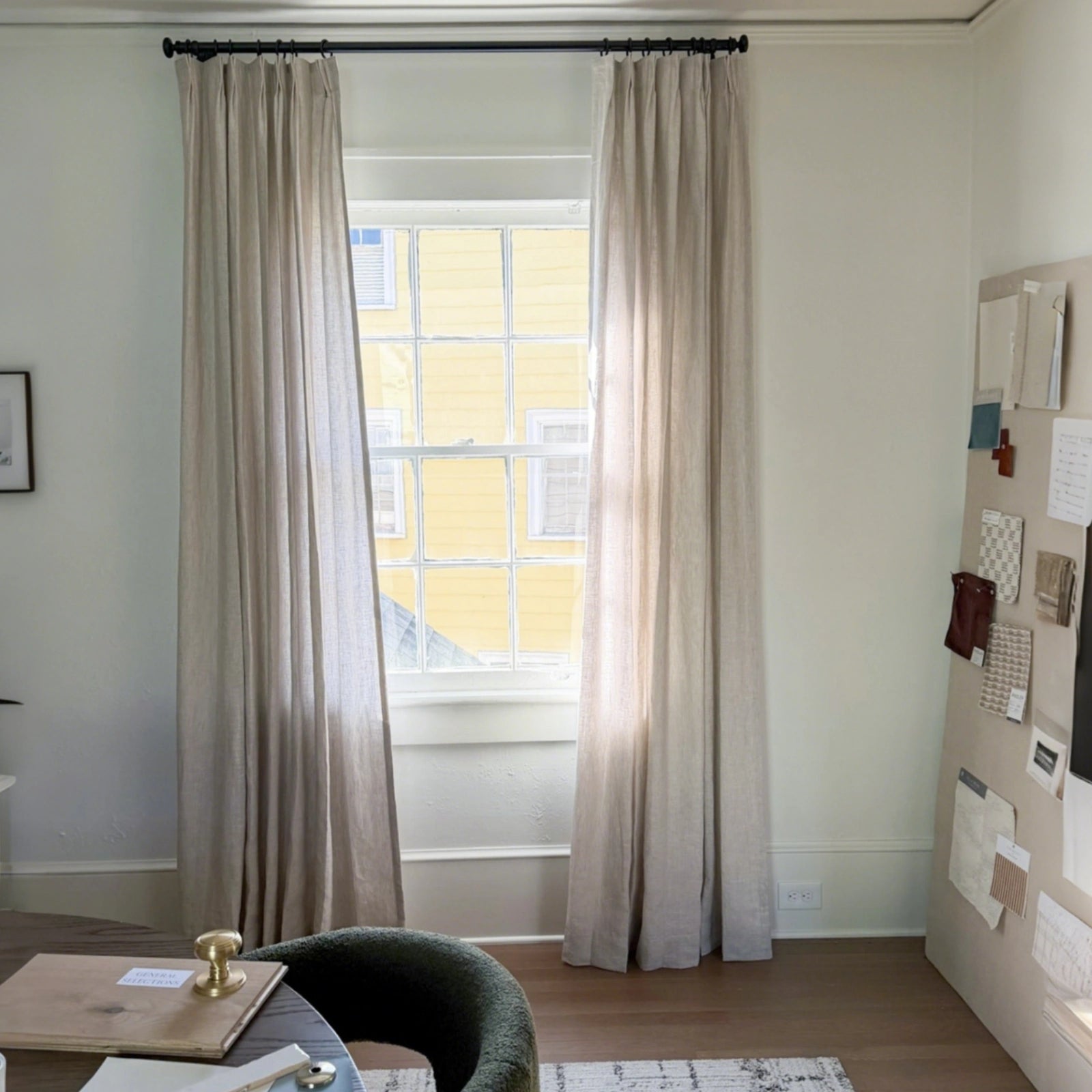 Doris 100% European Flax Linen Curtain Pleated- -TWOPAGES