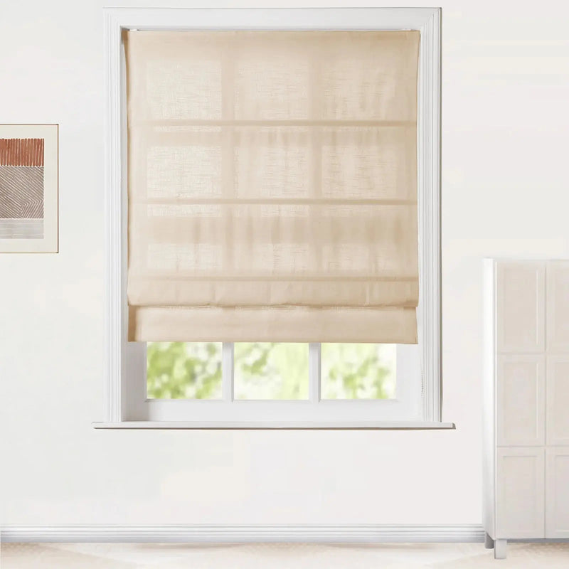 Jawara Linen Cotton Roman Shade Cord Lift TWOPAGES