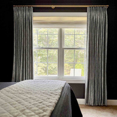 Lydia Scroll Jacquard Curtain Pleated -TWOPAGES