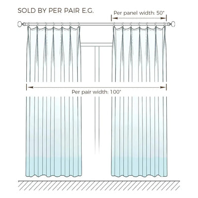 Isabella Cotton Blend Curtains with Border Trim (Sold per Pair) TWOPAGES