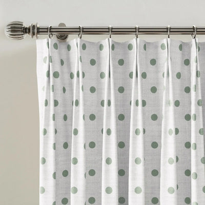 Stefana Silber Print Linen Blend Curtain Drapery Pleated -TWOPAGES