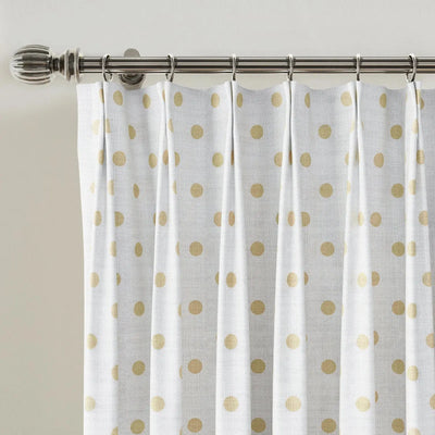 Stefana Silber Print Linen Blend Curtain Drapery Pleated -TWOPAGES