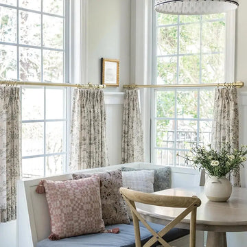 Sara Le Print Linen Pleated Cafe Curtains -TWOPAGES