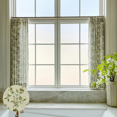 Sara Le Print Linen Pleated Cafe Curtains -TWOPAGES