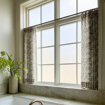 Sara Le Print Linen Pleated Cafe Curtains -TWOPAGES