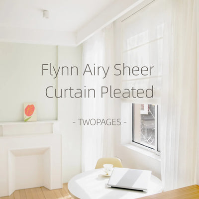 Flynn Airy Lightweight Sheer Curtain Pleated