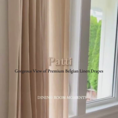 Patti Premium Belgian Linen Flax Curtain Pleated