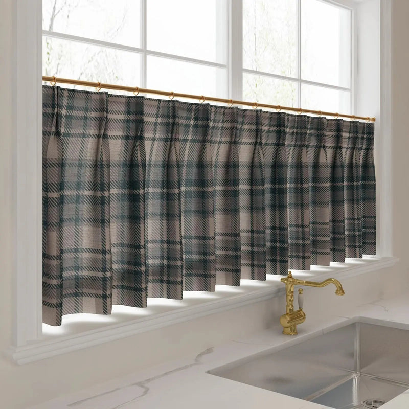 Sara Le Print Linen Pleated Cafe Curtains -TWOPAGES