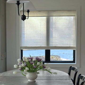 Lay Natural Ramie Bamboo Woven Shade - Rattan White- -TWOPAGES CURTAINS