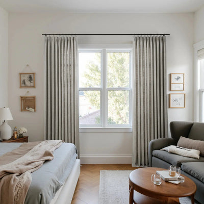 Reid Herringbone Curtain Pleated -TWOPAGES