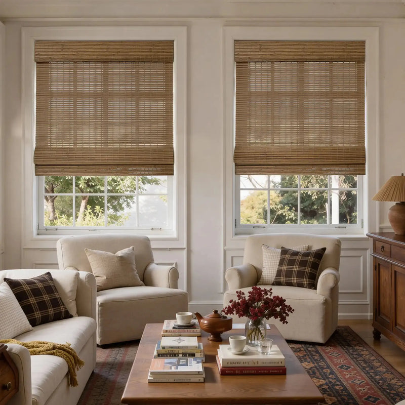 Rae Natural Pure Bamboo Woven Shades - Series Z- -TWOPAGES CURTAINS