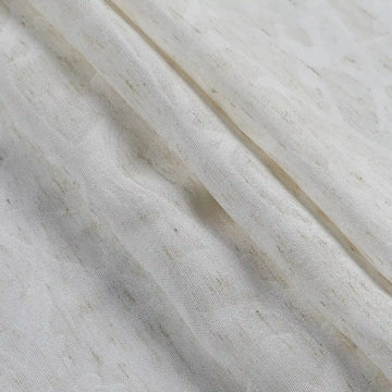 Freya Linen Semi Sheer Jacquard Curtains Pleated -TWOPAGES